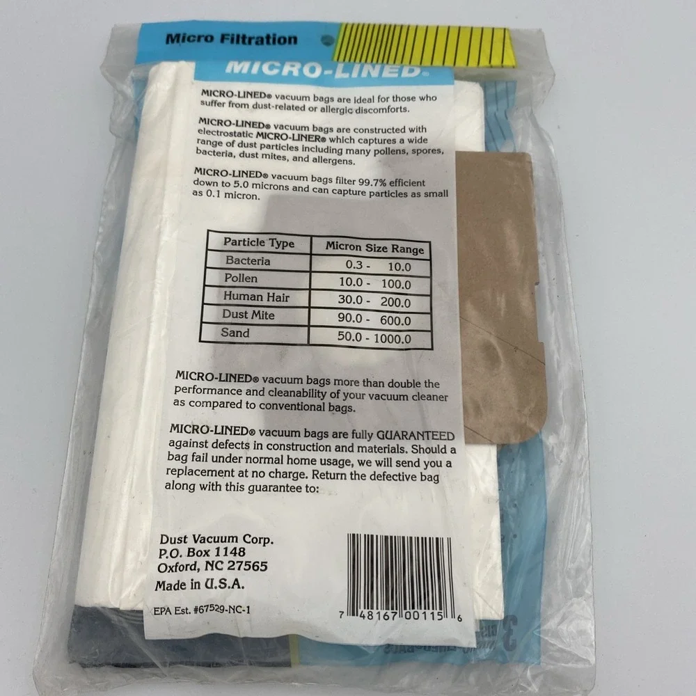 Eureka Micro Lined Anti-Bacterial Vacuum Cleaner 3‎ Bags Style MEGA New